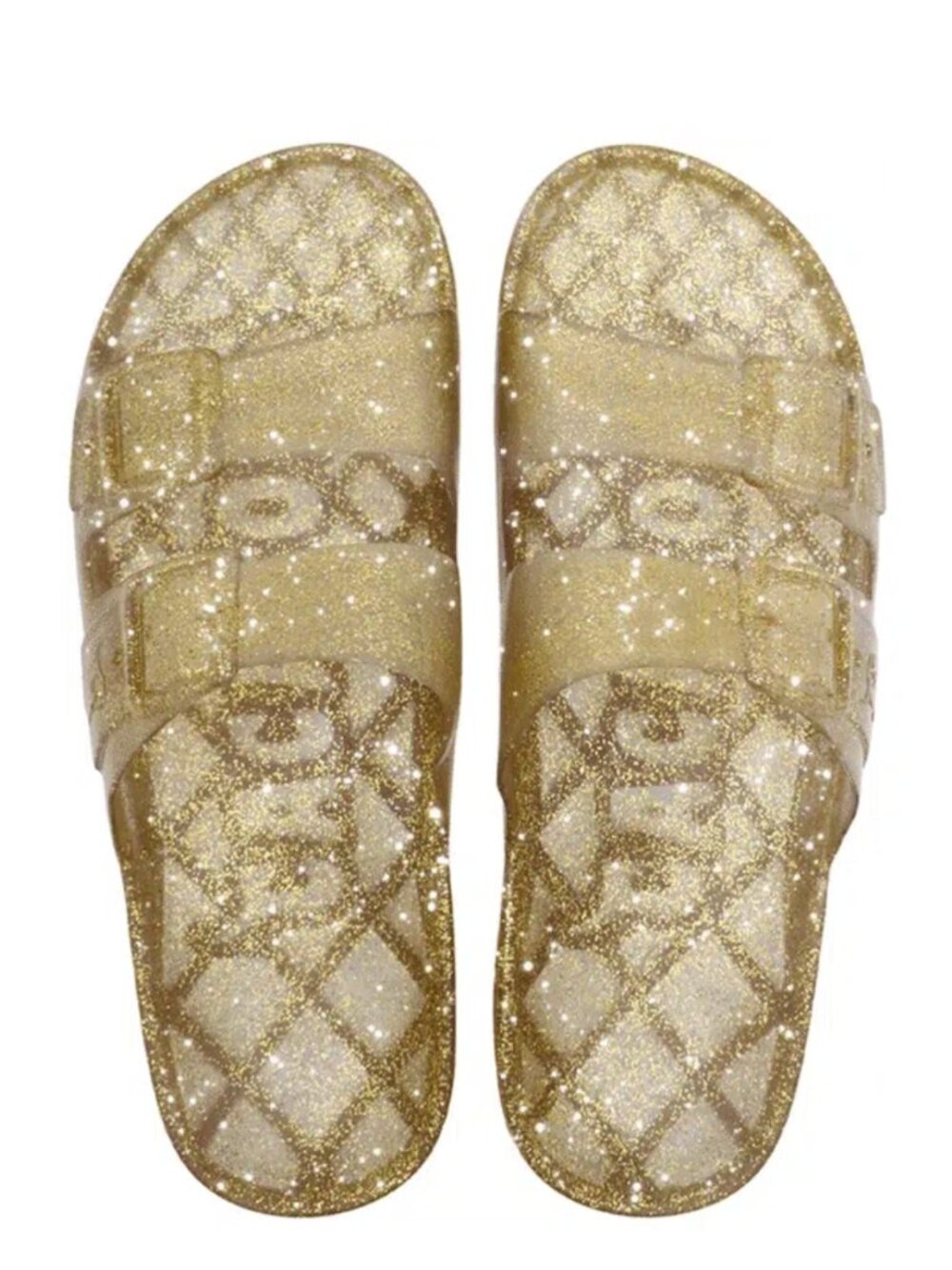 ✨ Cacatoès Anjo Glitter Gold Sandals – Size 38 / US 7